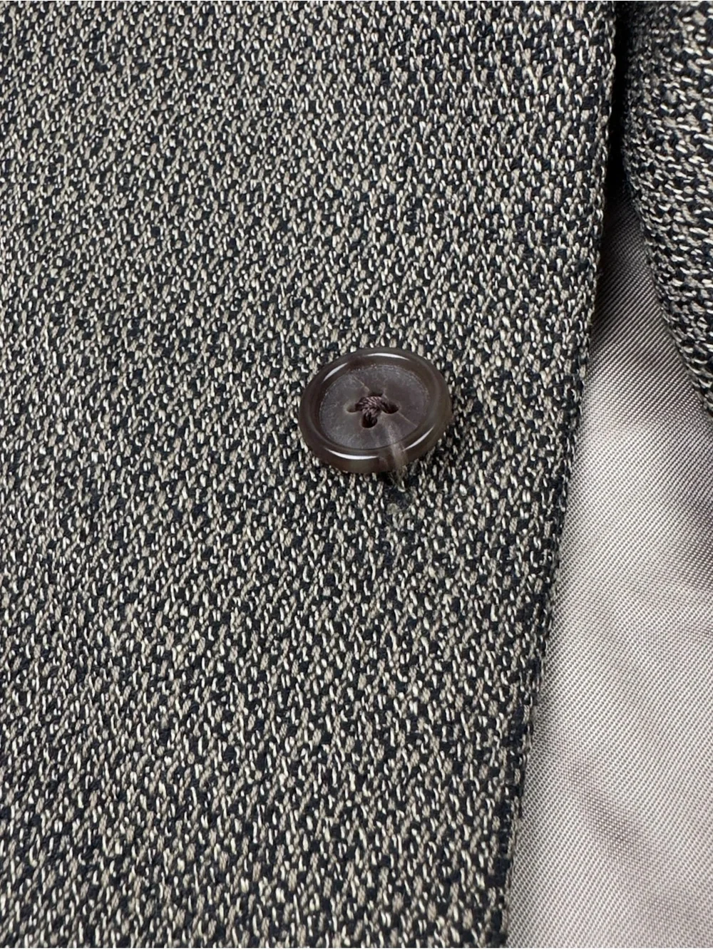 VTG Monsieur Givenchy Silk Wool Sport Coat Blazer Jacket Tan Black Men's 44R